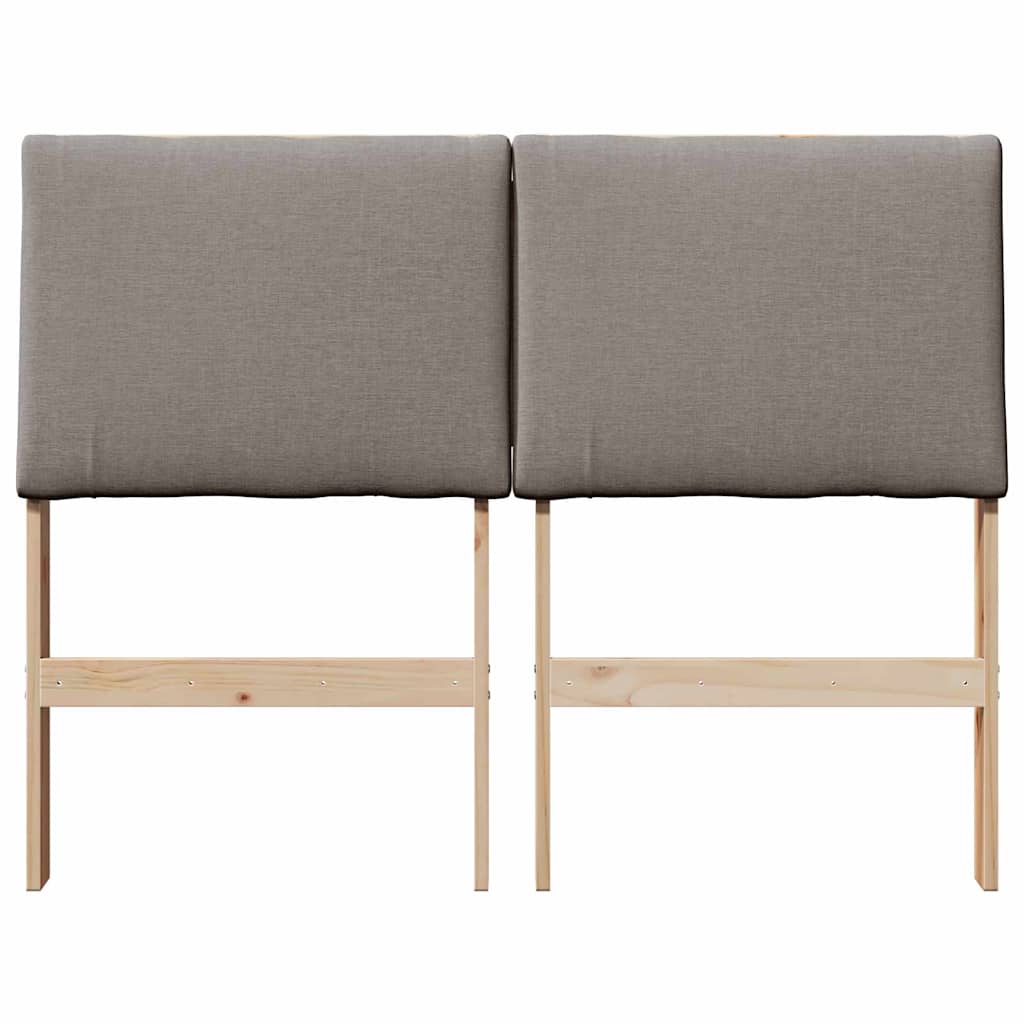 vidaXL Ταπετσαρισμένο κεφαλάρι Taupe 135 cm Στερεά ξυλεία πεύκου