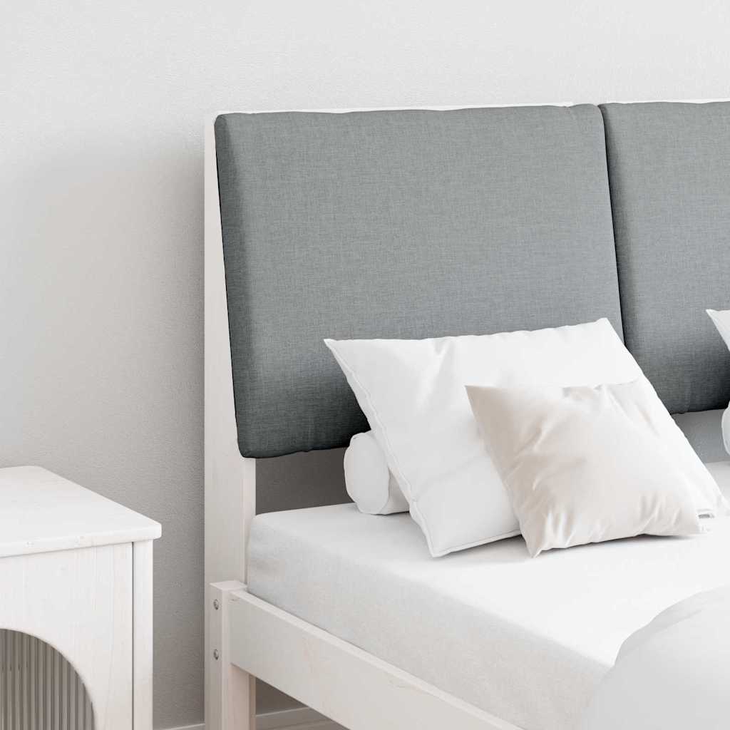 vidaXL Ταπετσαρισμένο κεφαλάρι Ανοιχτό γκρι 135 cm