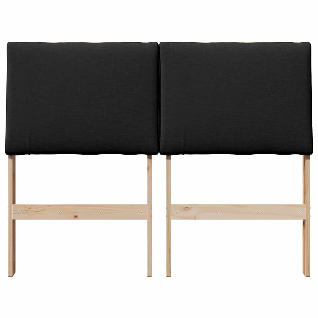 vidaXL Ταπετσαρισμένο κεφαλάρι Μαύρο 120 cm Στερεά ξυλεία πεύκου