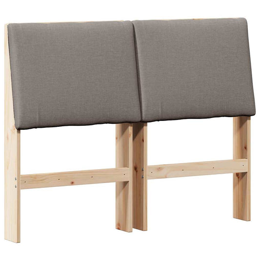 vidaXL Ταπετσαρισμένο κεφαλάρι Taupe 120 cm Στερεά ξυλεία πεύκου