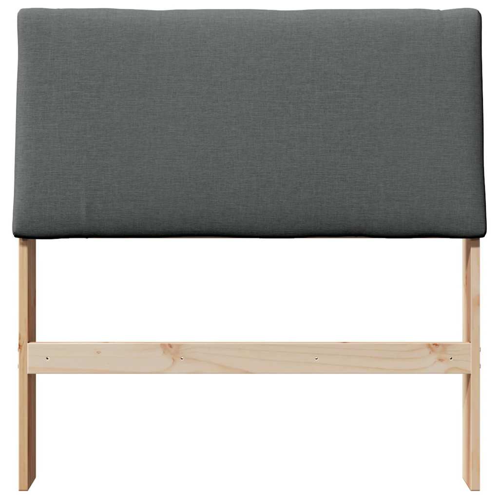 vidaXL Ταπετσαρισμένο κεφαλάρι Σκούρο Γκρι 100 cm Στερεά ξυλεία πεύκου