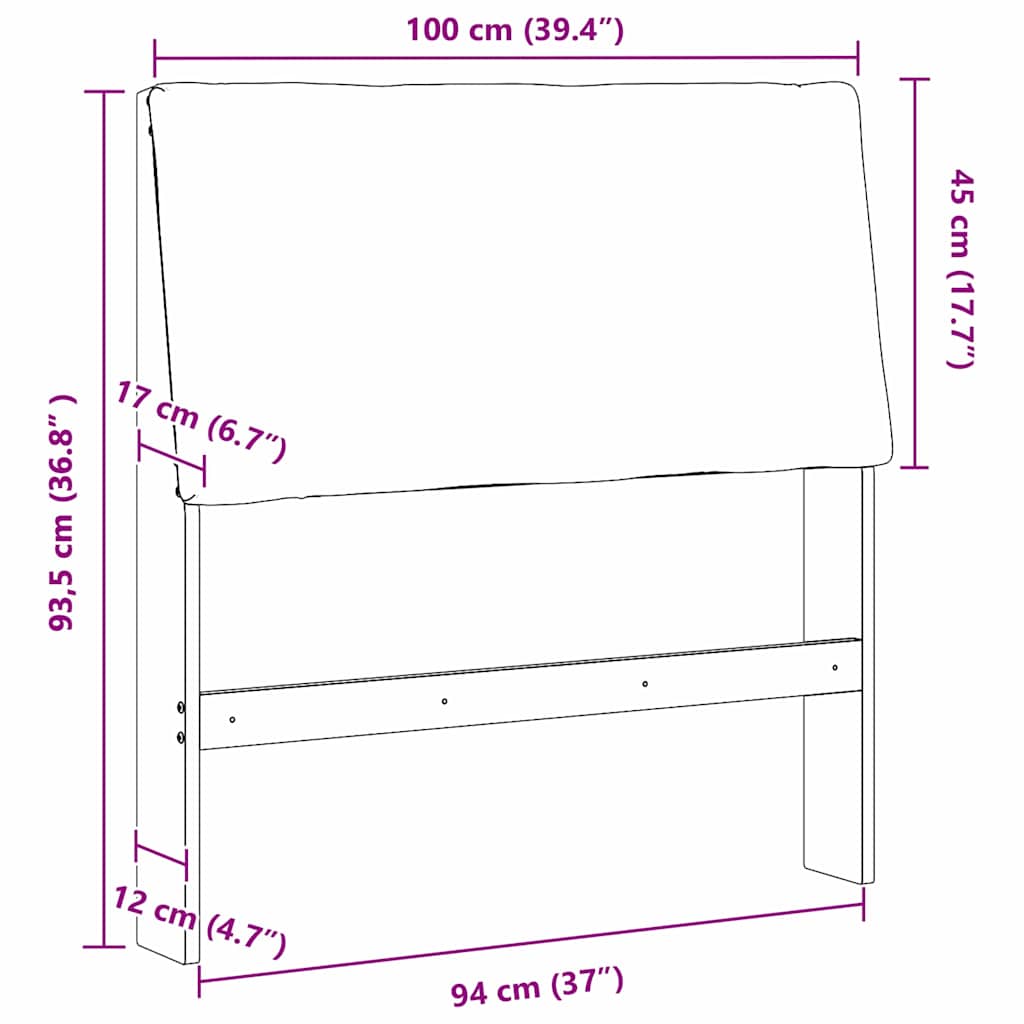 vidaXL Ταπετσαρισμένο κεφαλάρι Taupe 100 cm Στερεά ξυλεία πεύκου