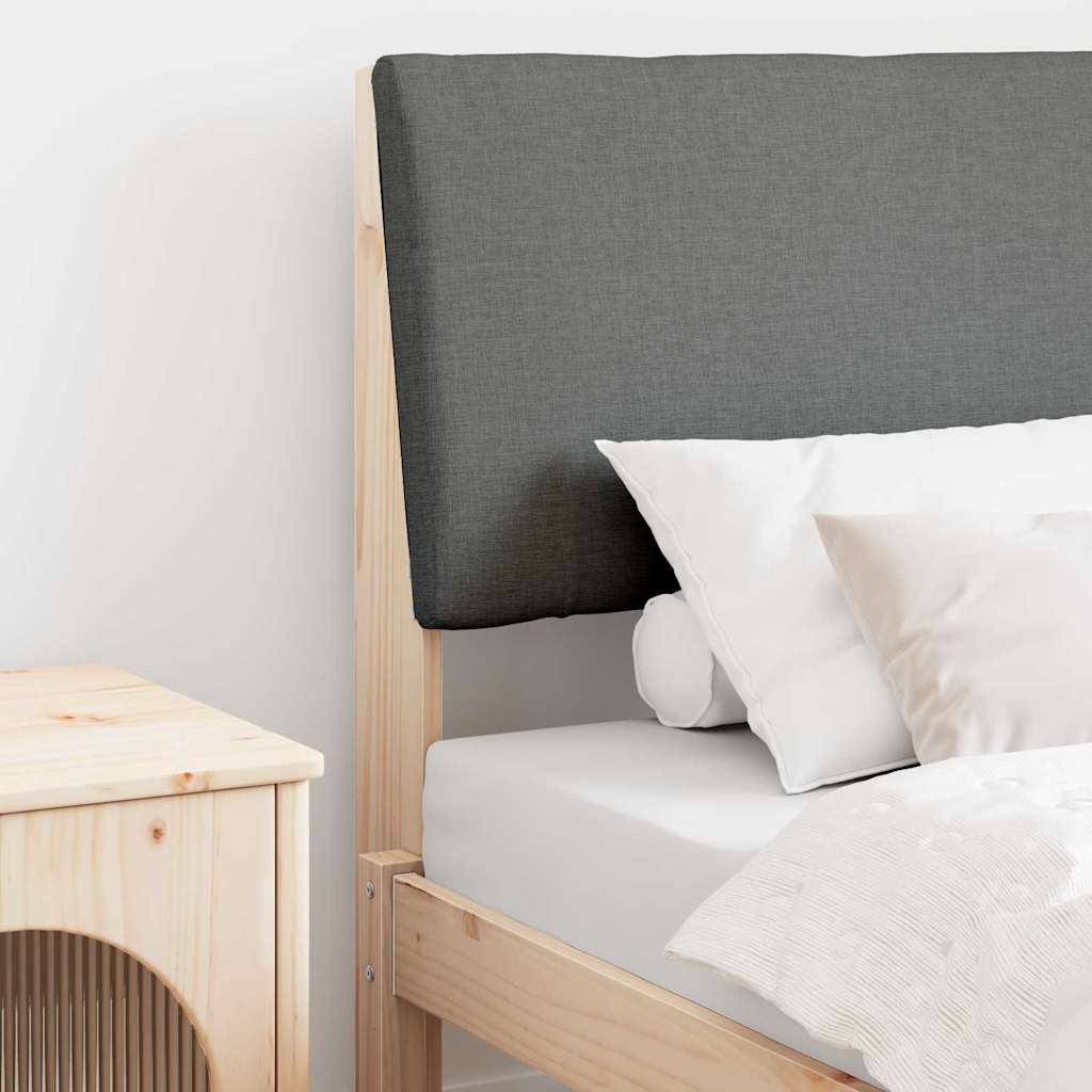 vidaXL Ταπετσαρισμένο κεφαλάρι Σκούρο Γκρι 80 cm Στερεά ξυλεία πεύκου