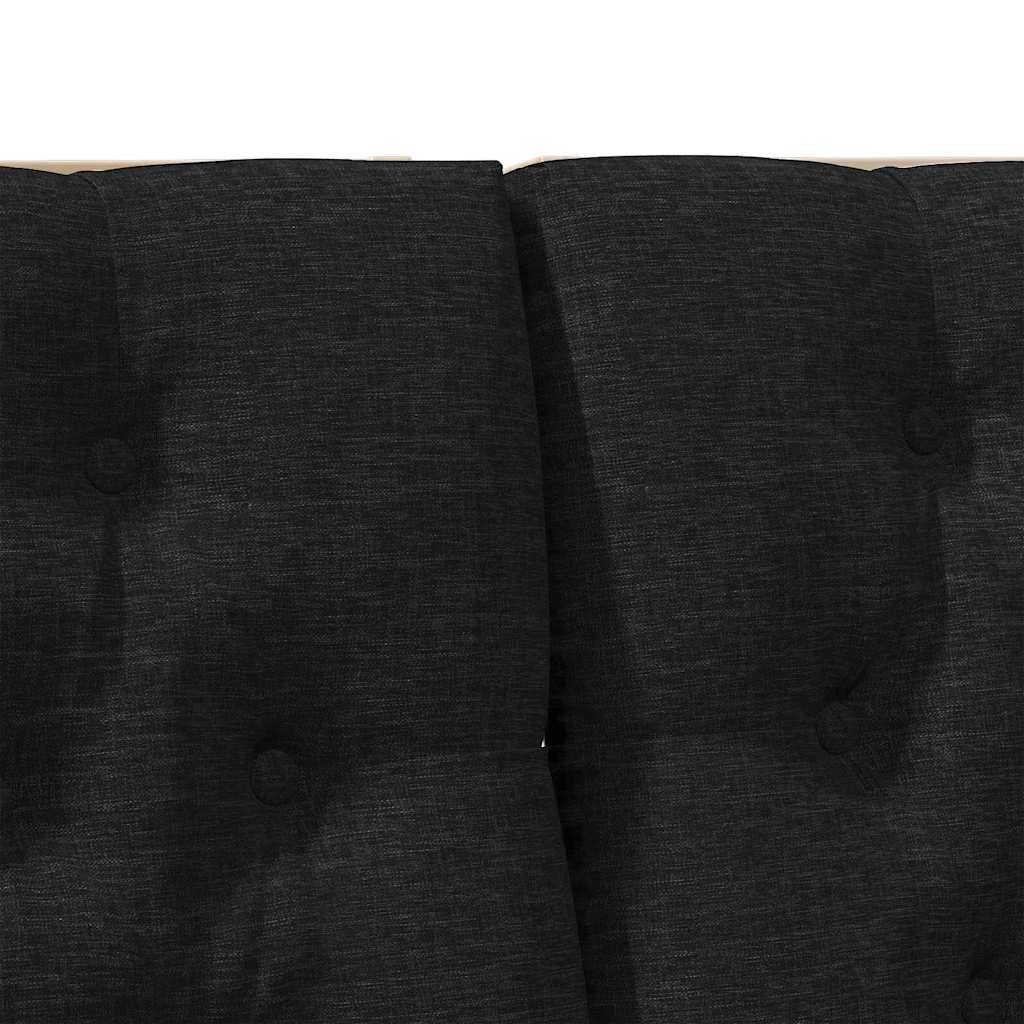 vidaXL Ταπετσαρισμένο κεφαλάρι Μαύρο 200 cm Στερεά ξυλεία πεύκου