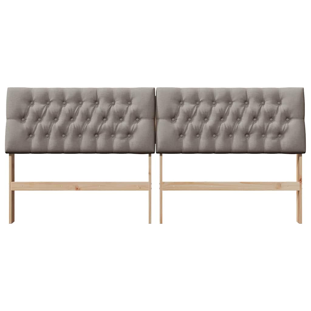 vidaXL Ταπετσαρισμένο κεφαλάρι Taupe 200 cm Στερεά ξυλεία πεύκου