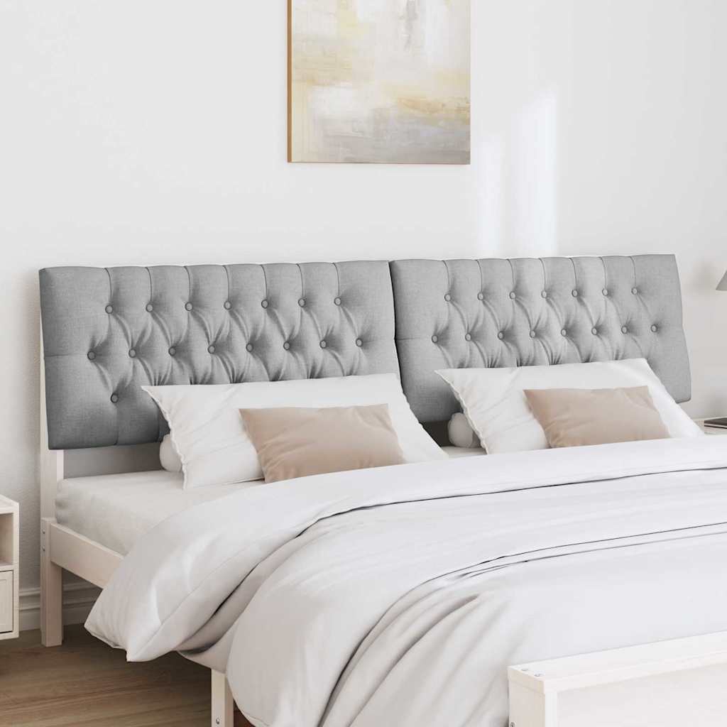 vidaXL Ταπετσαρισμένο κεφαλάρι Ανοιχτό γκρι 200 cm