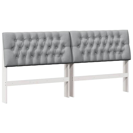 vidaXL Ταπετσαρισμένο κεφαλάρι Ανοιχτό γκρι 200 cm