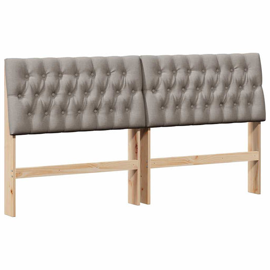vidaXL Ταπετσαρισμένο κεφαλάρι Taupe 180 cm Στερεά ξυλεία πεύκου