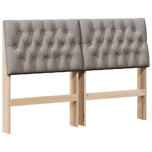 vidaXL Ταπετσαρισμένο κεφαλάρι Taupe 160 cm Στερεά ξυλεία πεύκου