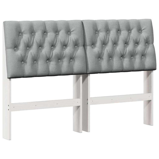 vidaXL Ταπετσαρισμένο κεφαλάρι Ανοιχτό γκρι 160 cm