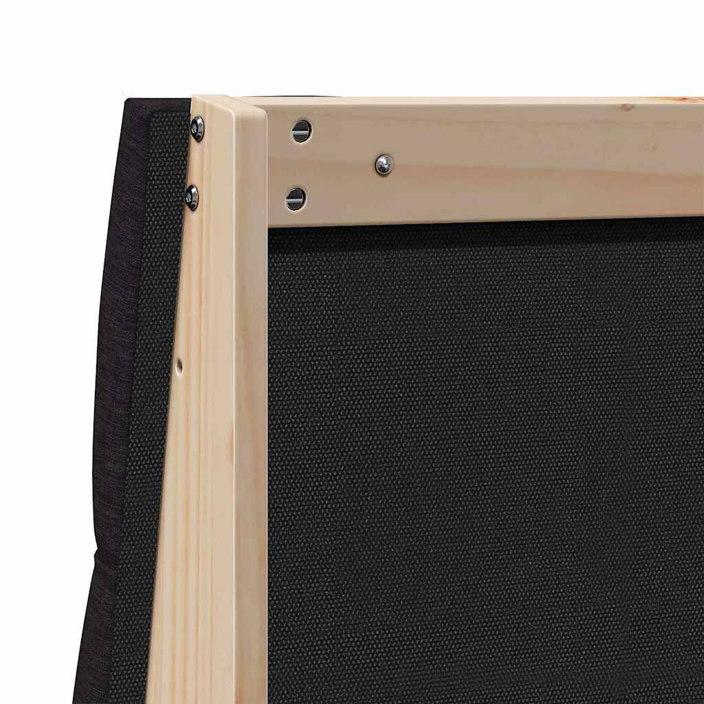 vidaXL Ταπετσαρισμένο κεφαλάρι Μαύρο 150 cm Στερεά ξυλεία πεύκου