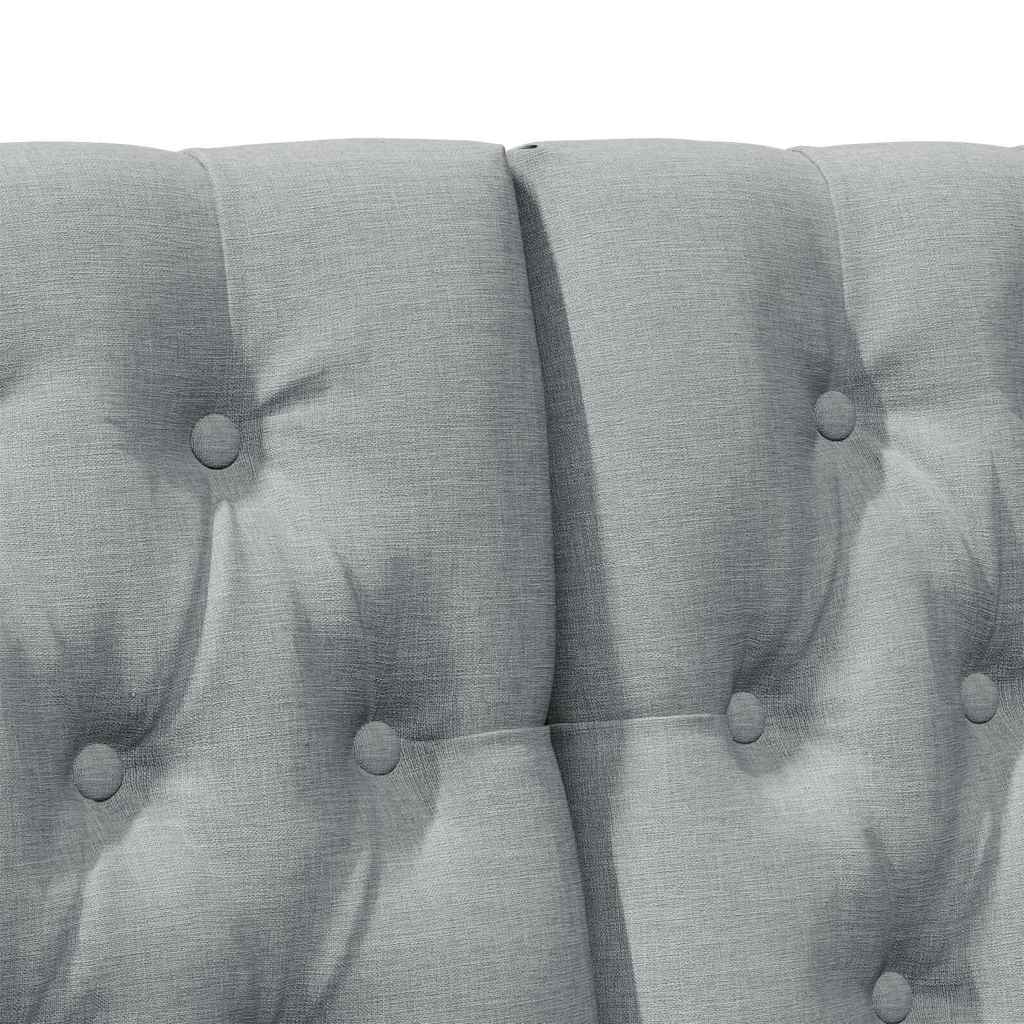 vidaXL Ταπετσαρισμένο κεφαλάρι Ανοιχτό γκρι 140 cm