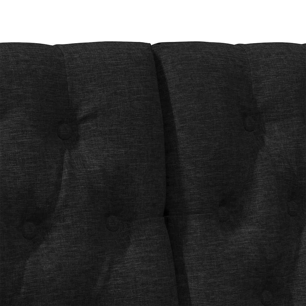 vidaXL Ταπετσαρισμένο κεφαλάρι Μαύρο 140 cm Στερεά ξυλεία πεύκου