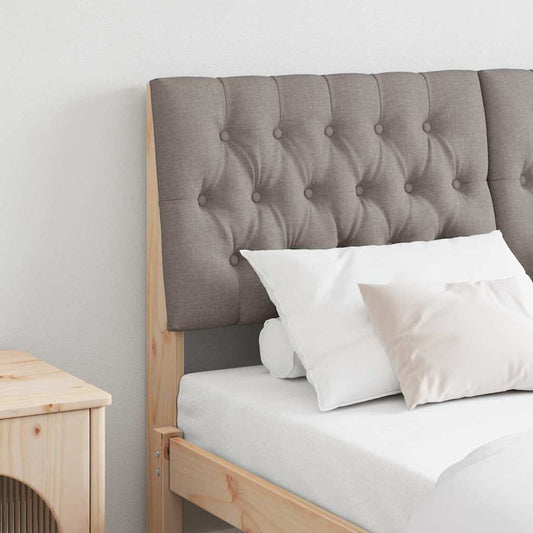 vidaXL Ταπετσαρισμένο κεφαλάρι Taupe 140 cm Στερεά ξυλεία πεύκου