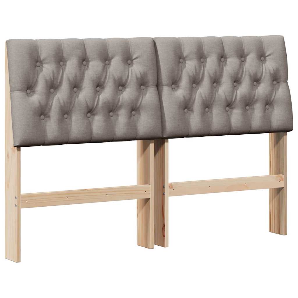 vidaXL Ταπετσαρισμένο κεφαλάρι Taupe 140 cm Στερεά ξυλεία πεύκου