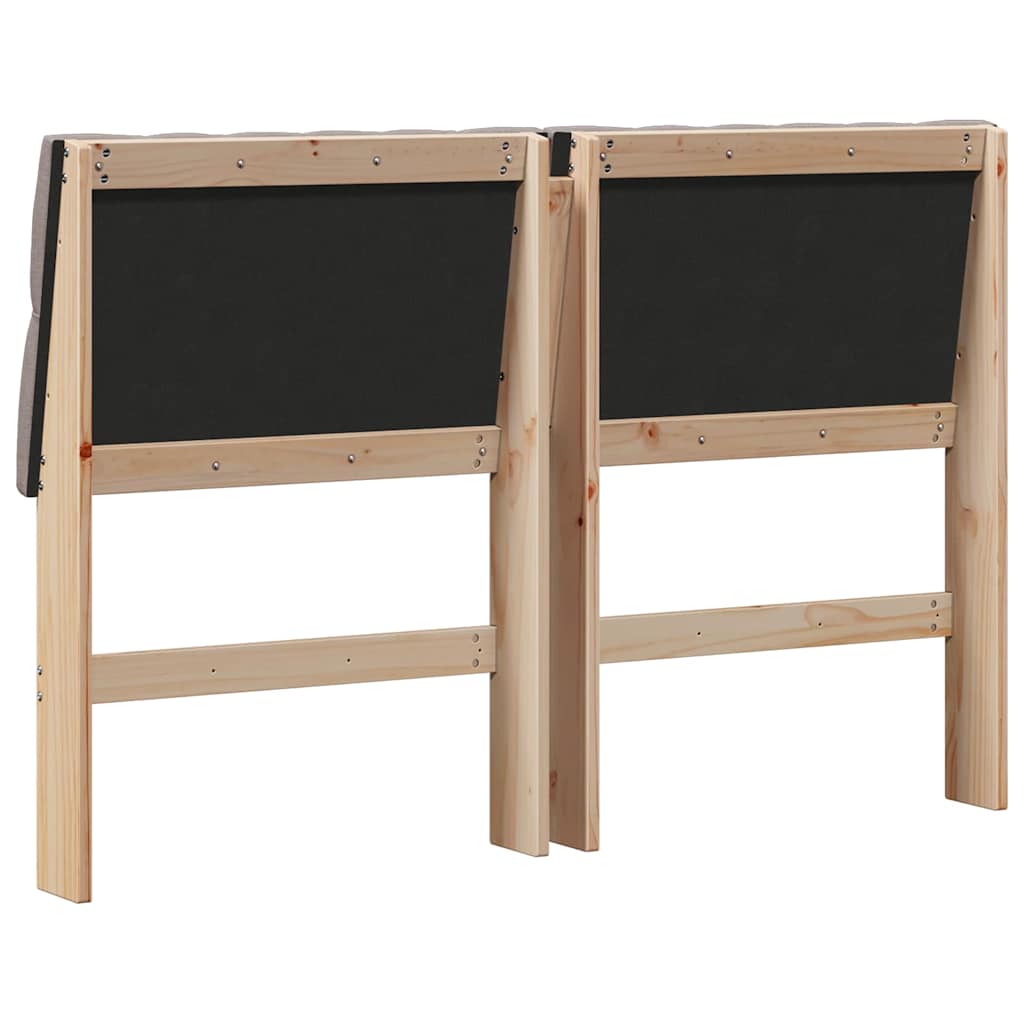 vidaXL Ταπετσαρισμένο κεφαλάρι Taupe 140 cm Στερεά ξυλεία πεύκου