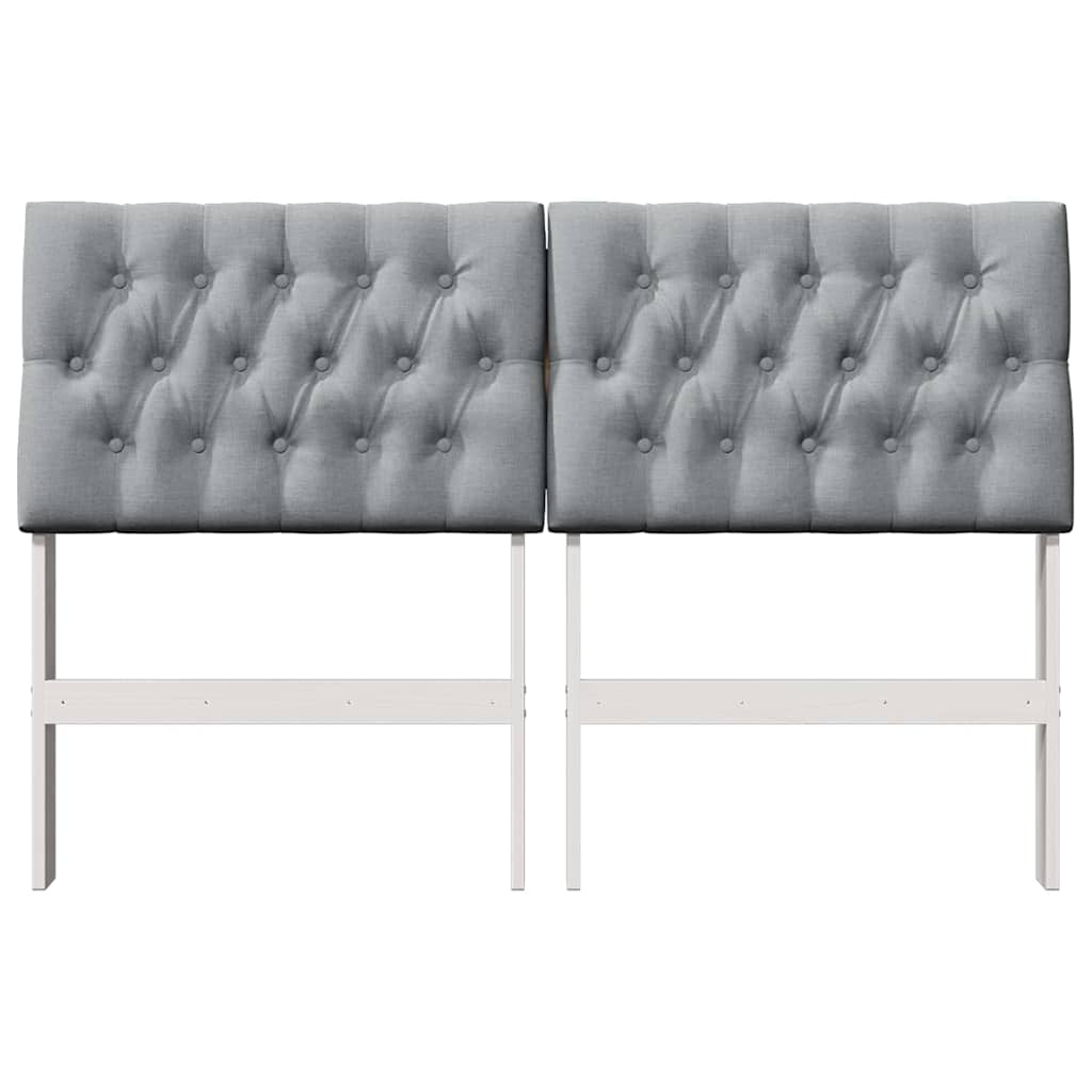vidaXL Ταπετσαρισμένο κεφαλάρι Ανοιχτό γκρι 140 cm