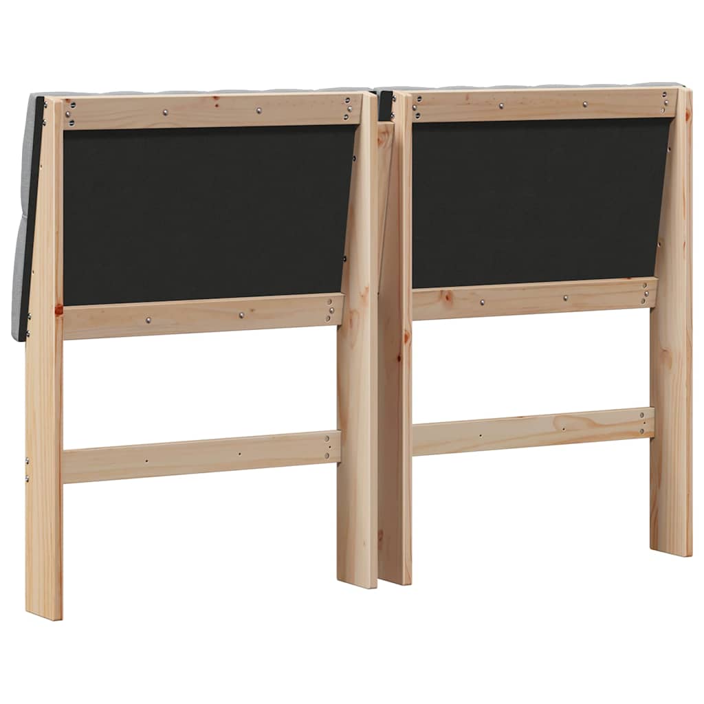 vidaXL Ταπετσαρισμένο κεφαλάρι Ανοιχτό γκρι 135 cm