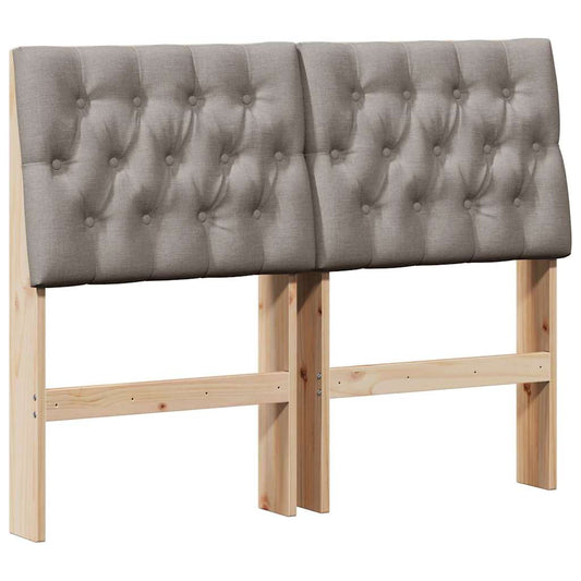 vidaXL Ταπετσαρισμένο κεφαλάρι Taupe 120 cm Στερεά ξυλεία πεύκου