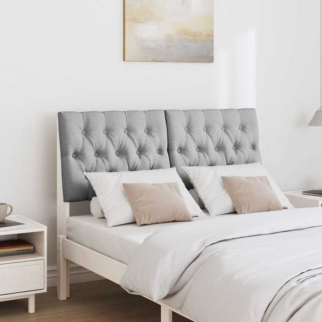 vidaXL Ταπετσαρισμένο κεφαλάρι Ανοιχτό γκρι 120 cm