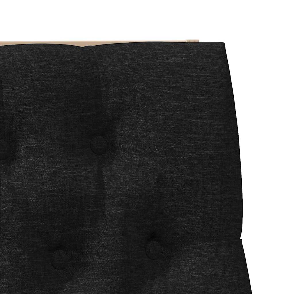 vidaXL Ταπετσαρισμένο κεφαλάρι Μαύρο 100 cm Στερεά ξυλεία πεύκου
