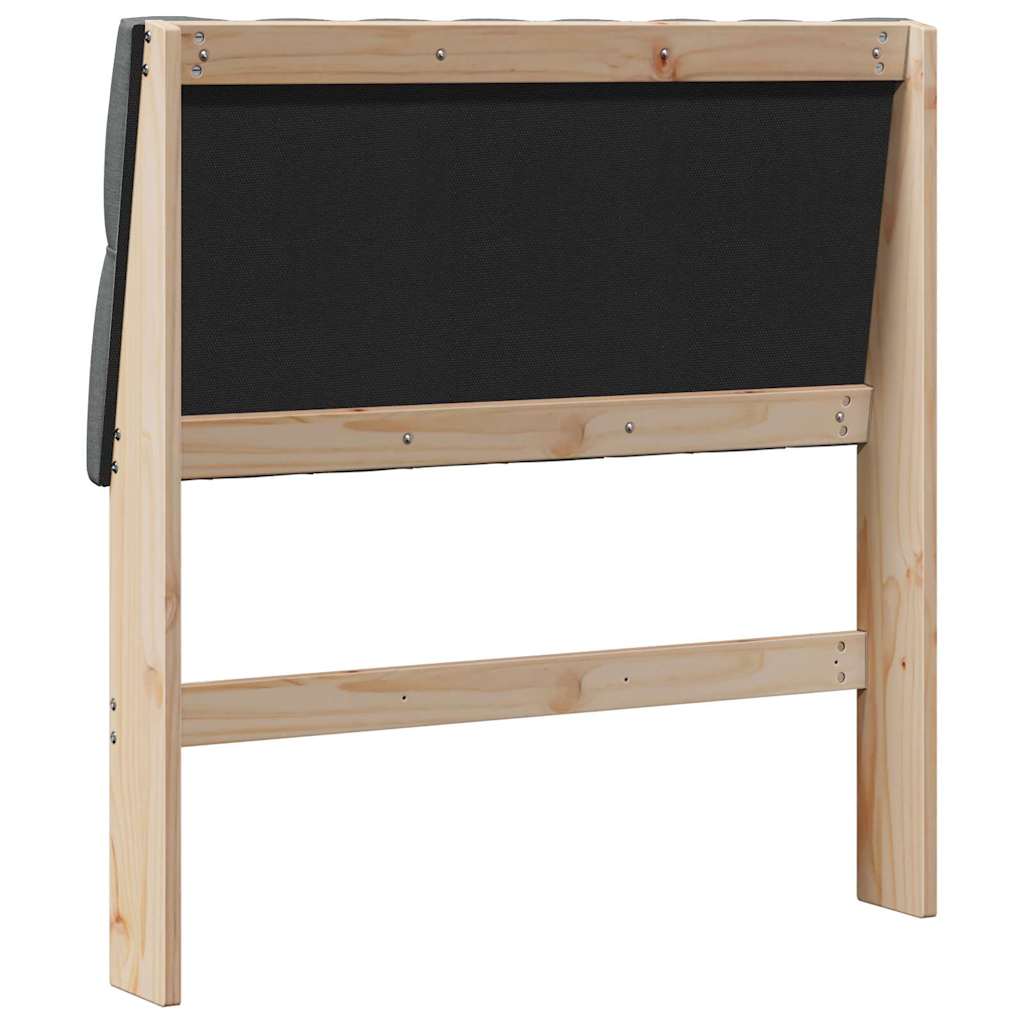 vidaXL Ταπετσαρισμένο κεφαλάρι Σκούρο Γκρι 90 cm Στερεά ξυλεία πεύκου