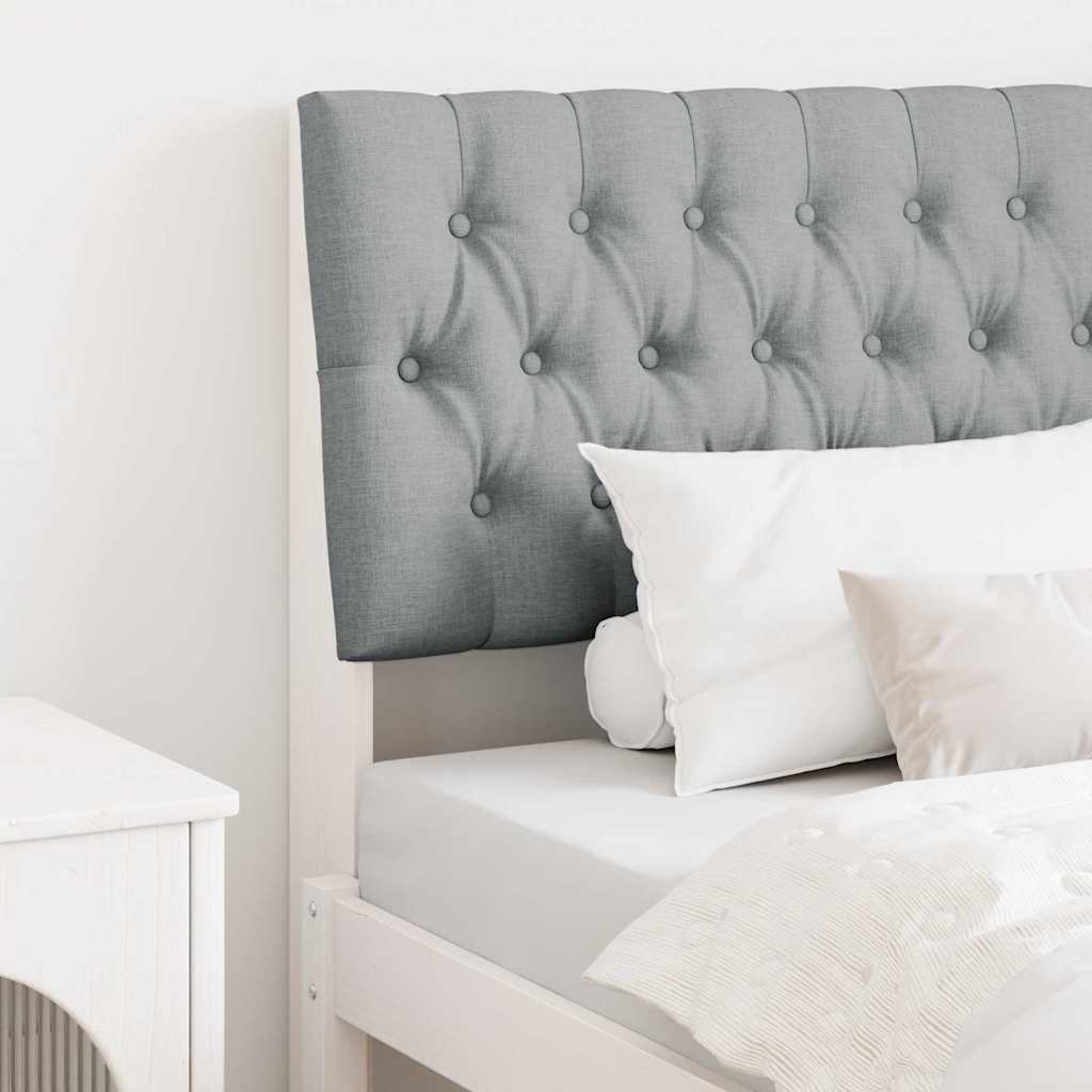 vidaXL Ταπετσαρισμένο κεφαλάρι Ανοιχτό γκρι 90 cm Στερεά ξυλεία πεύκου