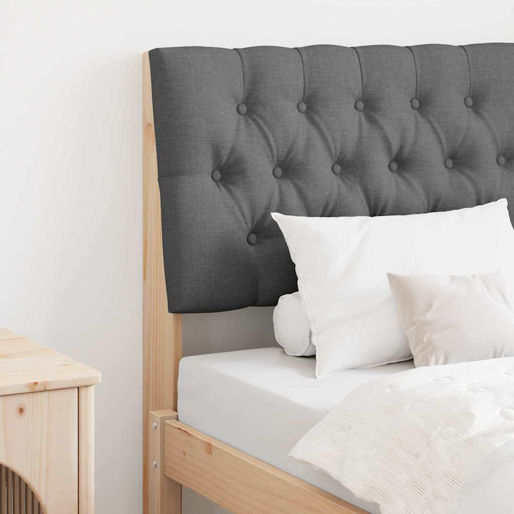 vidaXL Ταπετσαρισμένο κεφαλάρι Σκούρο Γκρι 75 cm Στερεά ξυλεία πεύκου