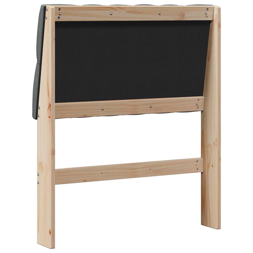 vidaXL Ταπετσαρισμένο κεφαλάρι Σκούρο Γκρι 75 cm Στερεά ξυλεία πεύκου