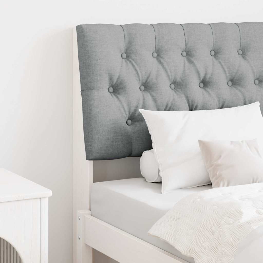 vidaXL Ταπετσαρισμένο κεφαλάρι Ανοιχτό γκρι 75 cm Στερεά ξυλεία πεύκου