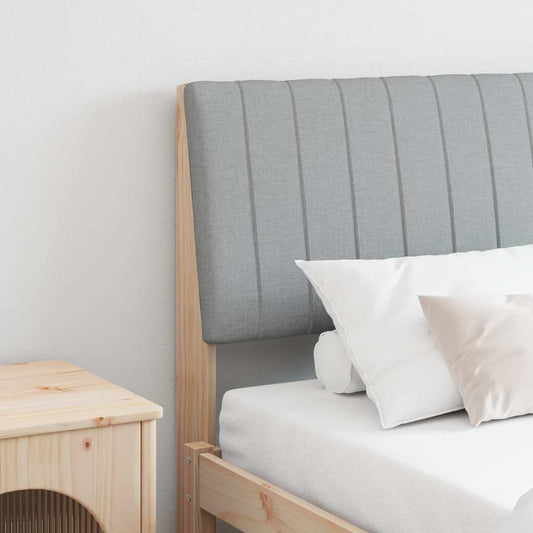 vidaXL Ταπετσαρισμένο κεφαλάρι Ανοιχτό γκρι 200 cm