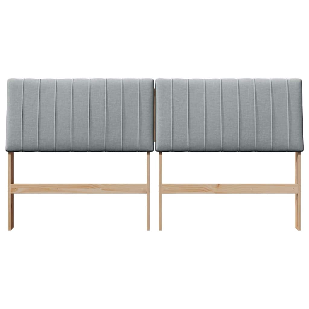 vidaXL Ταπετσαρισμένο κεφαλάρι Ανοιχτό γκρι 200 cm