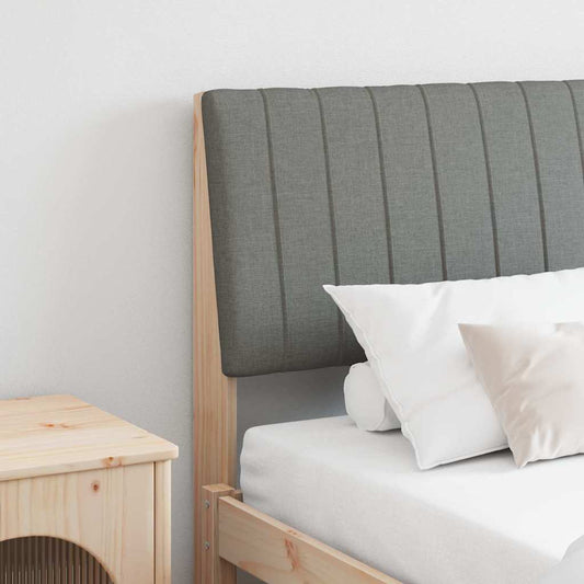 vidaXL Ταπετσαρισμένο κεφαλάρι Σκούρο Γκρι 200 cm Στερεά ξυλεία πεύκου