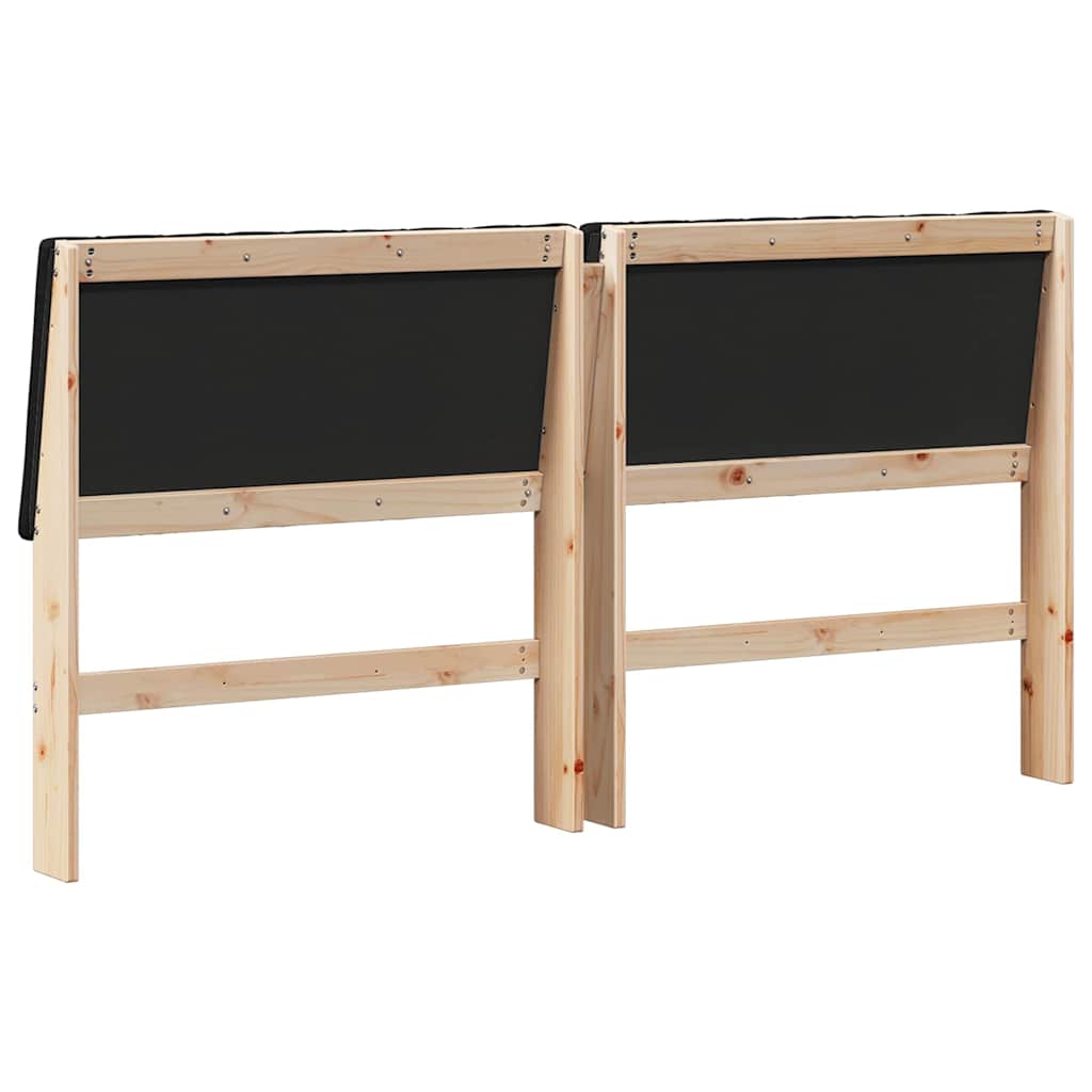 vidaXL Ταπετσαρισμένο κεφαλάρι Μαύρο 200 cm Στερεά ξυλεία πεύκου