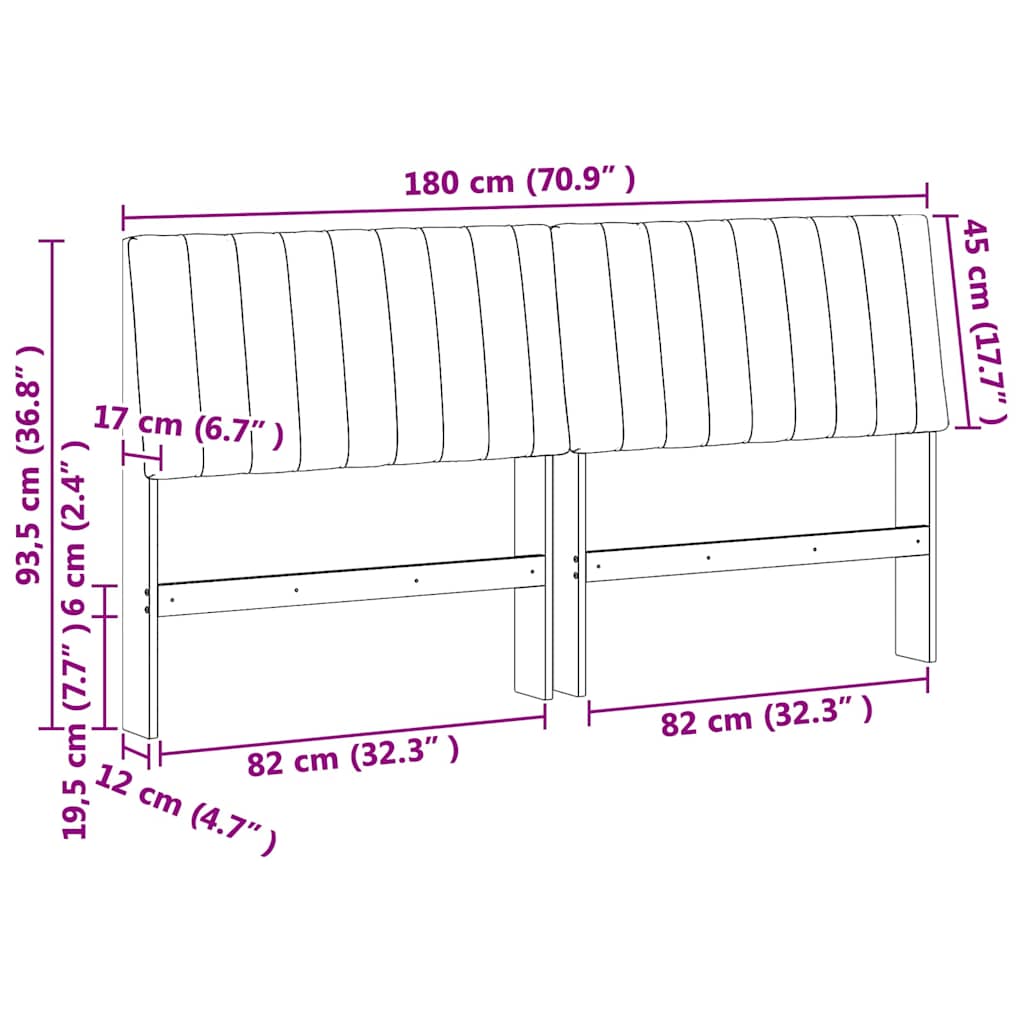 vidaXL Ταπετσαρισμένο κεφαλάρι Ανοιχτό γκρι 180 cm