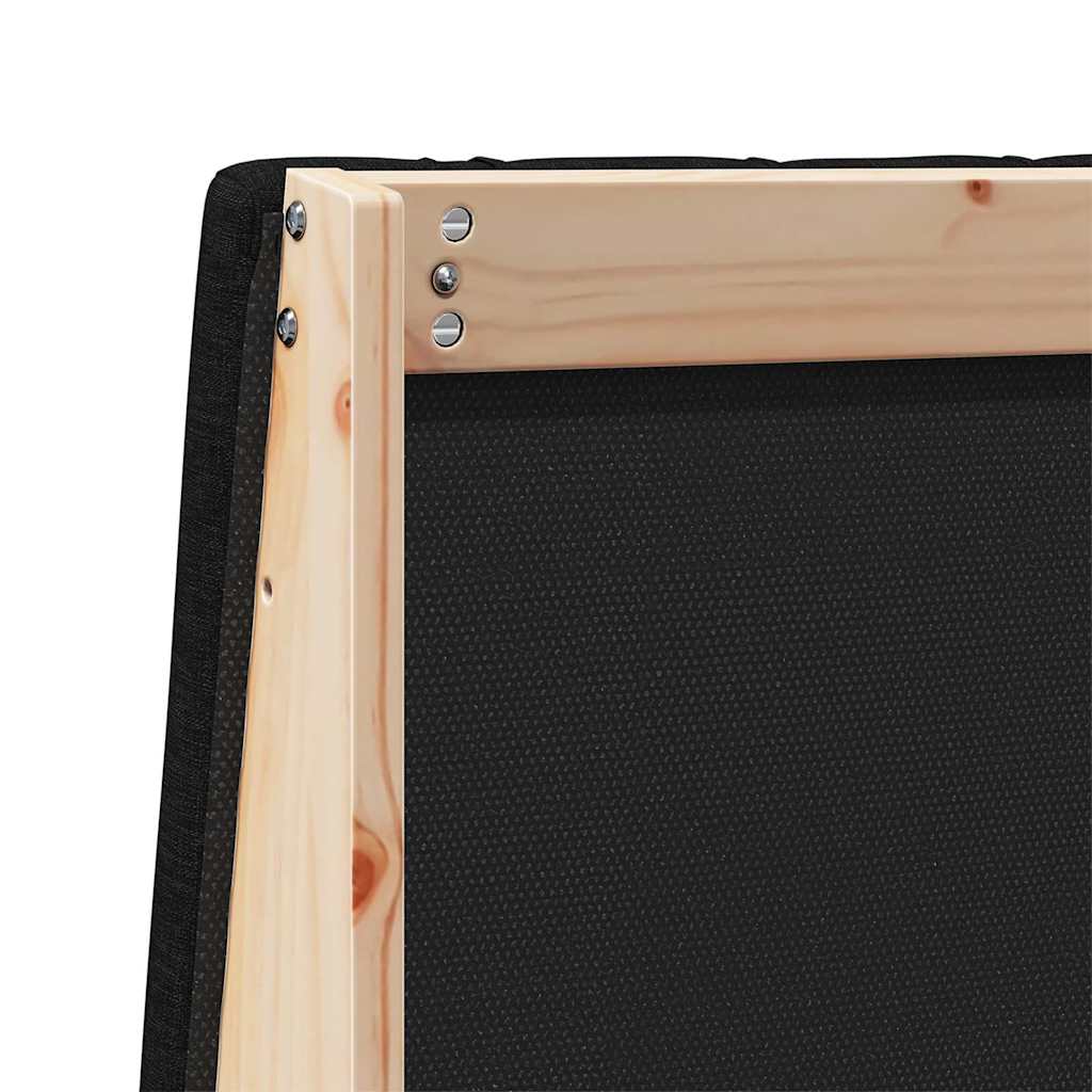 vidaXL Ταπετσαρισμένο κεφαλάρι Μαύρο 180 cm Στερεά ξυλεία πεύκου