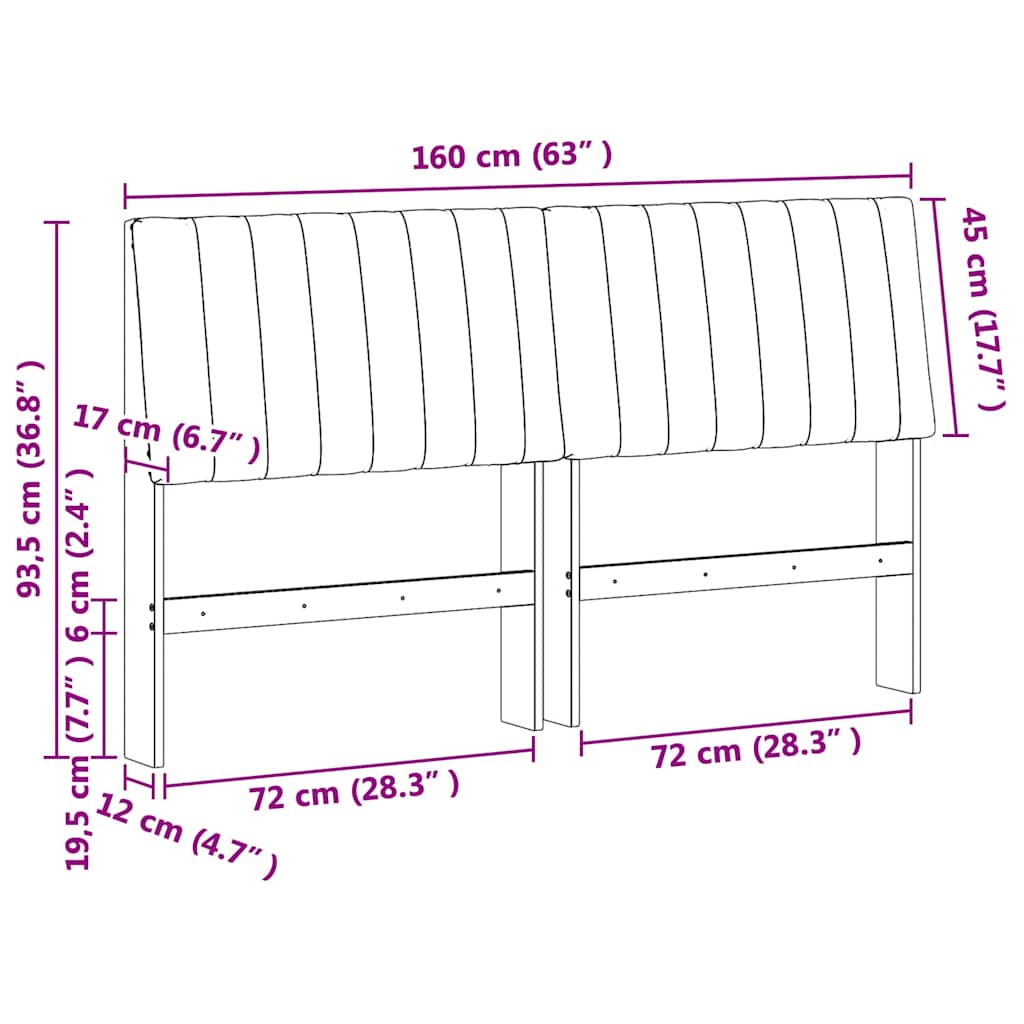vidaXL Ταπετσαρισμένο κεφαλάρι Ανοιχτό γκρι 160 cm