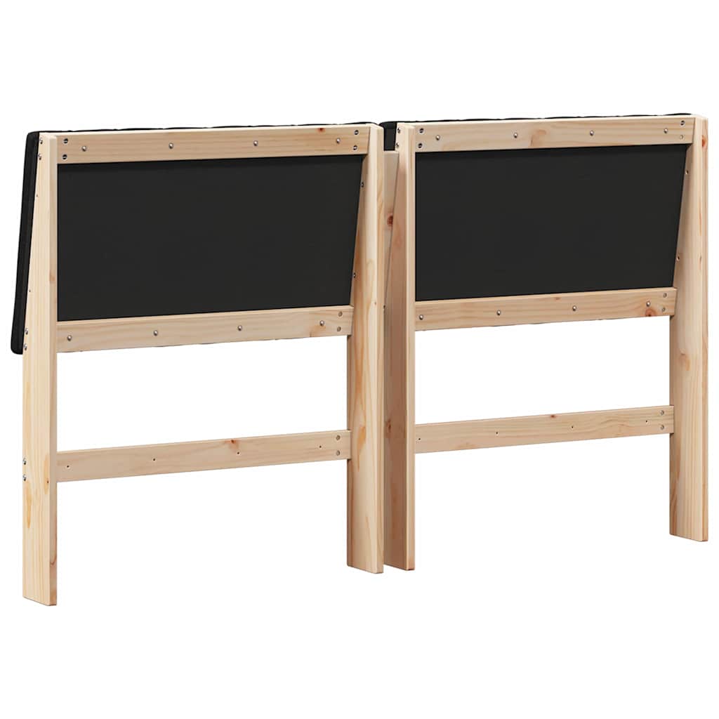 vidaXL Ταπετσαρισμένο κεφαλάρι Μαύρο 160 cm Στερεά ξυλεία πεύκου