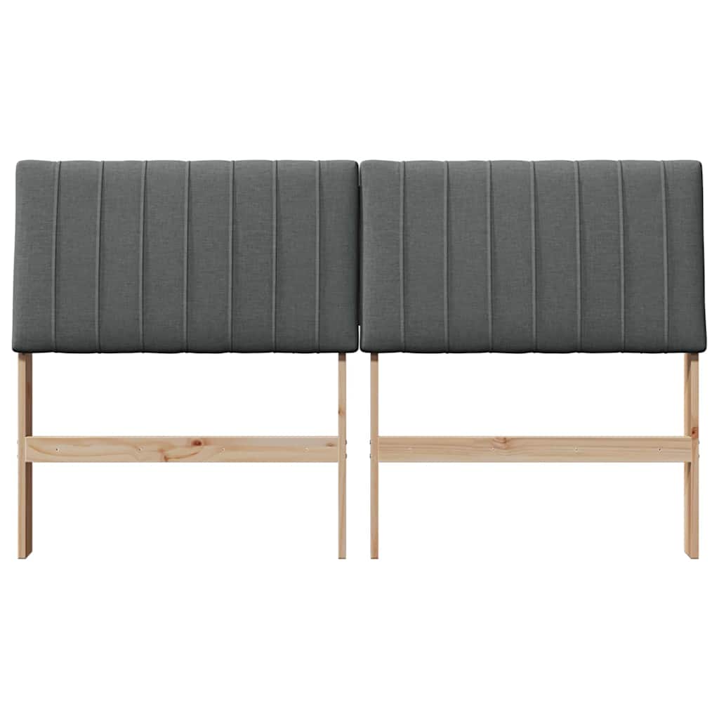 vidaXL Ταπετσαρισμένο κεφαλάρι Σκούρο Γκρι 150 cm Στερεά ξυλεία πεύκου