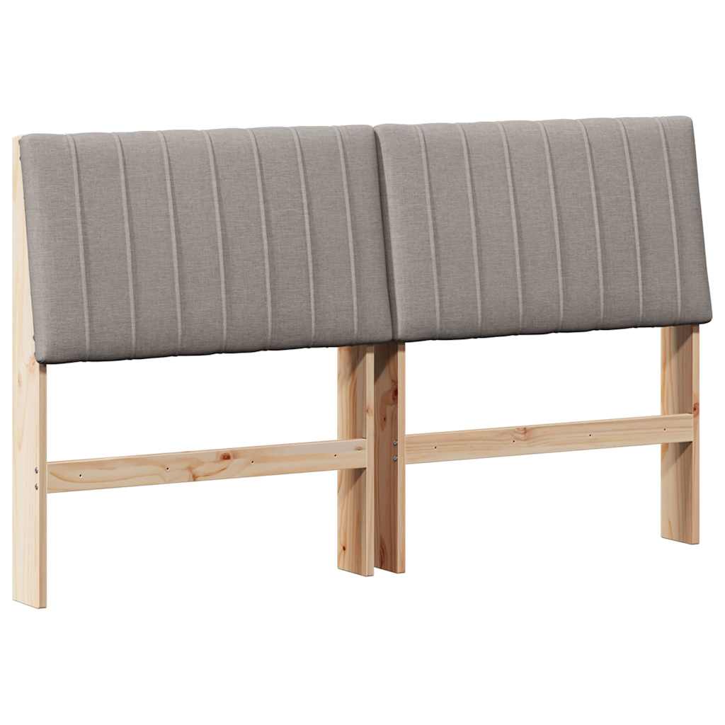 vidaXL Ταπετσαρισμένο κεφαλάρι Taupe 150 cm Στερεά ξυλεία πεύκου