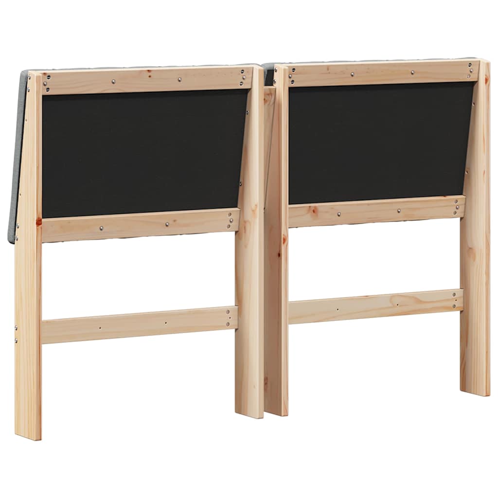 vidaXL Ταπετσαρισμένο κεφαλάρι Σκούρο Γκρι 140 cm Στερεά ξυλεία πεύκου