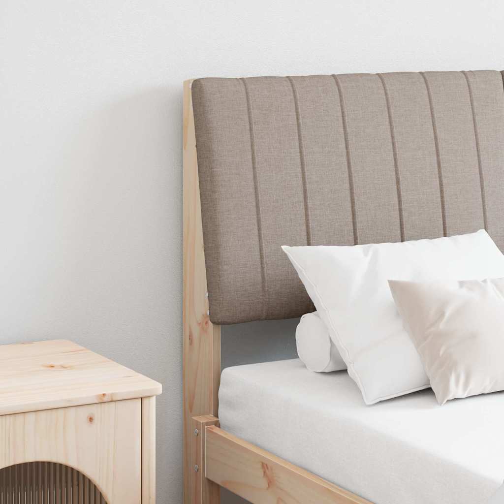 vidaXL Ταπετσαρισμένο κεφαλάρι Taupe 140 cm Στερεά ξυλεία πεύκου