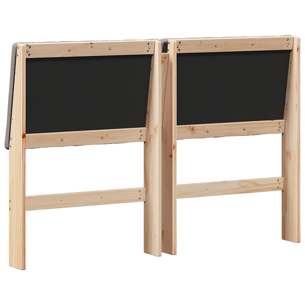 vidaXL Ταπετσαρισμένο κεφαλάρι Taupe 140 cm Στερεά ξυλεία πεύκου