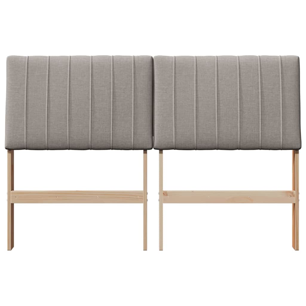 vidaXL Ταπετσαρισμένο κεφαλάρι Taupe 140 cm Στερεά ξυλεία πεύκου