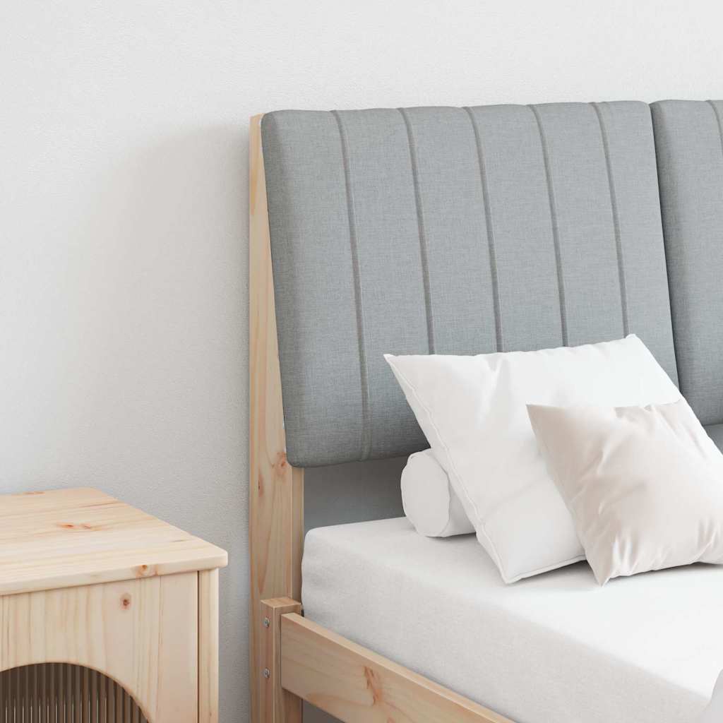 vidaXL Ταπετσαρισμένο κεφαλάρι Ανοιχτό γκρι 120 cm