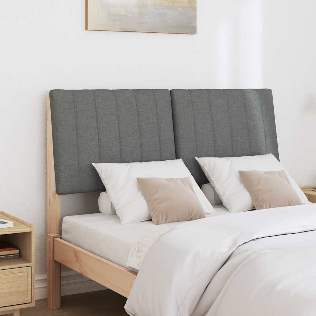 vidaXL Ταπετσαρισμένο κεφαλάρι Σκούρο Γκρι 120 cm Στερεά ξυλεία πεύκου