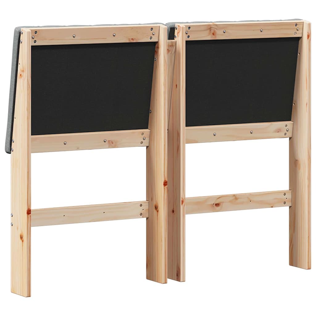 vidaXL Ταπετσαρισμένο κεφαλάρι Σκούρο Γκρι 120 cm Στερεά ξυλεία πεύκου