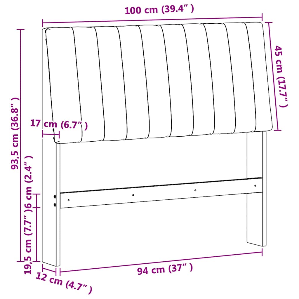 vidaXL Ταπετσαρισμένο κεφαλάρι Taupe 100 cm Στερεά ξυλεία πεύκου