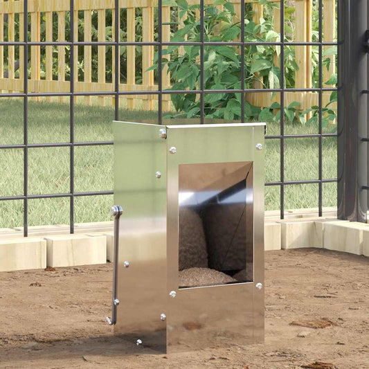 vidaXL Ταΐστρα Χαμστεριών Ασημί 12,5 x 12,5 x 25 εκ.