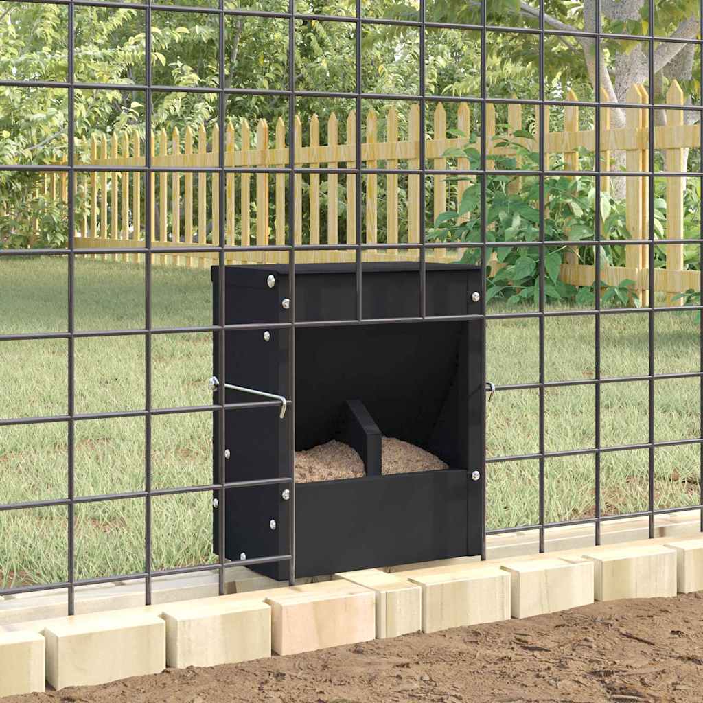 vidaXL Ταΐστρα Χαμστεριών Μαύρο 20 x 12,5 x 25 εκ.